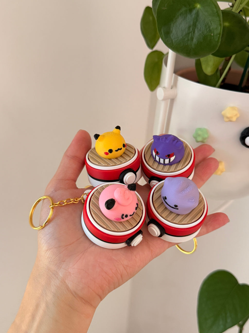Pokémon Dim Sum Clicker Keychain | 3D Printed Fidget Keychain | Pikachu, Ditto, Gengar, Jigglypuff, Rayquaza | Cute Desk Toy Gift