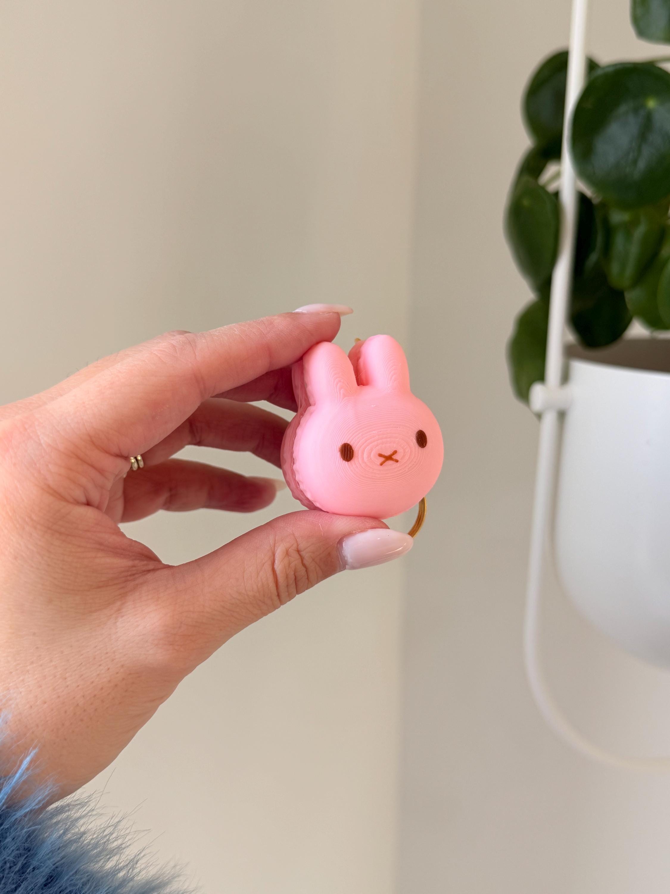 Bunny Macaron Fidget Clicker Keychain | 3D Printed Desk Toy (Clicky or Silent) __etsy:7842572734
