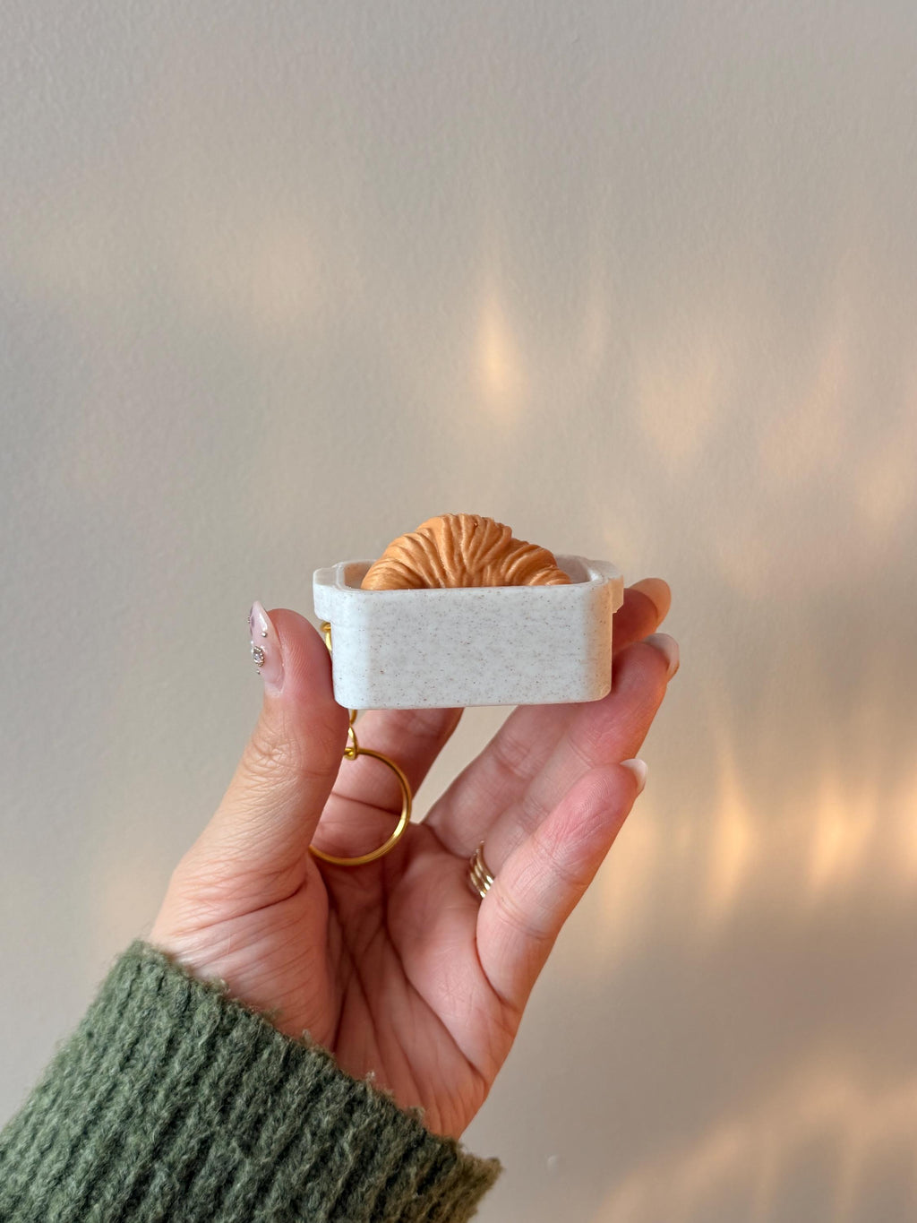 Croissant Clicker Keychain | Tactile Fidget Desk Toy | Mini Pastry Accessory __etsy:7803761931