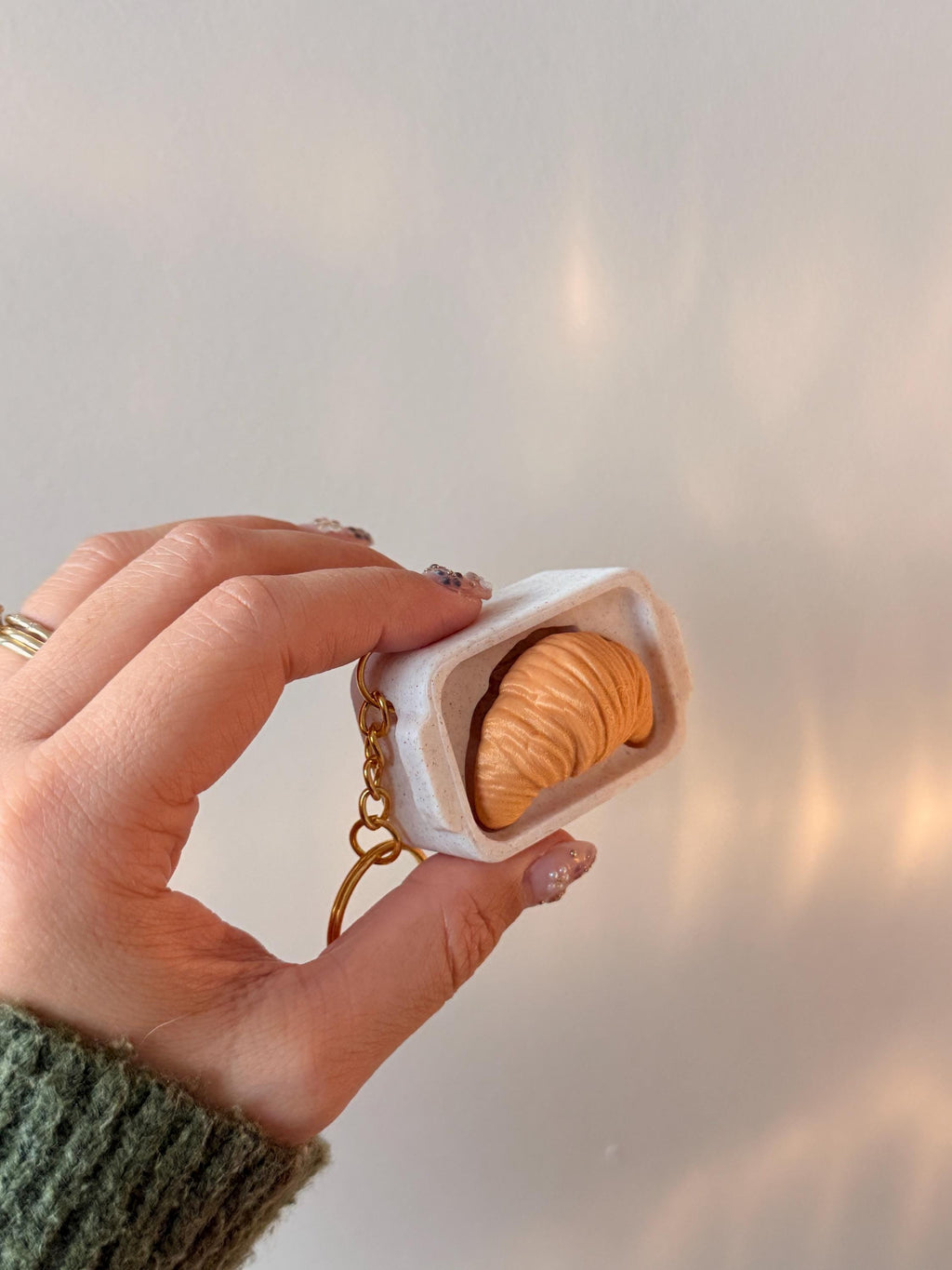Croissant Clicker Keychain | Tactile Fidget Desk Toy | Mini Pastry Accessory __etsy:7803761935