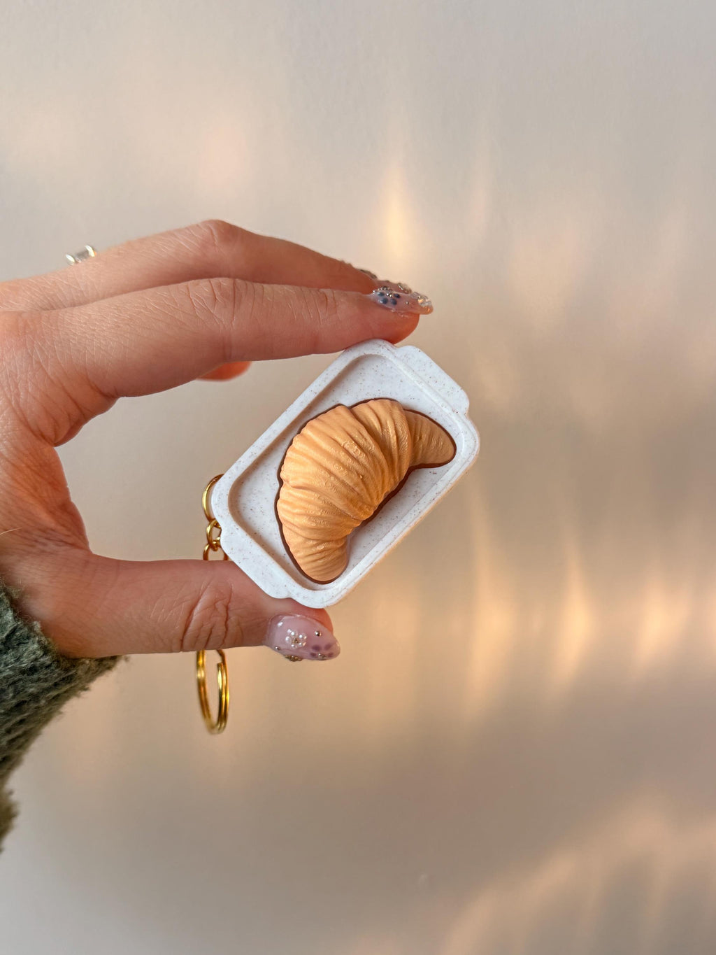 Croissant Clicker Keychain | Tactile Fidget Desk Toy | Mini Pastry Accessory __etsy:7803761927