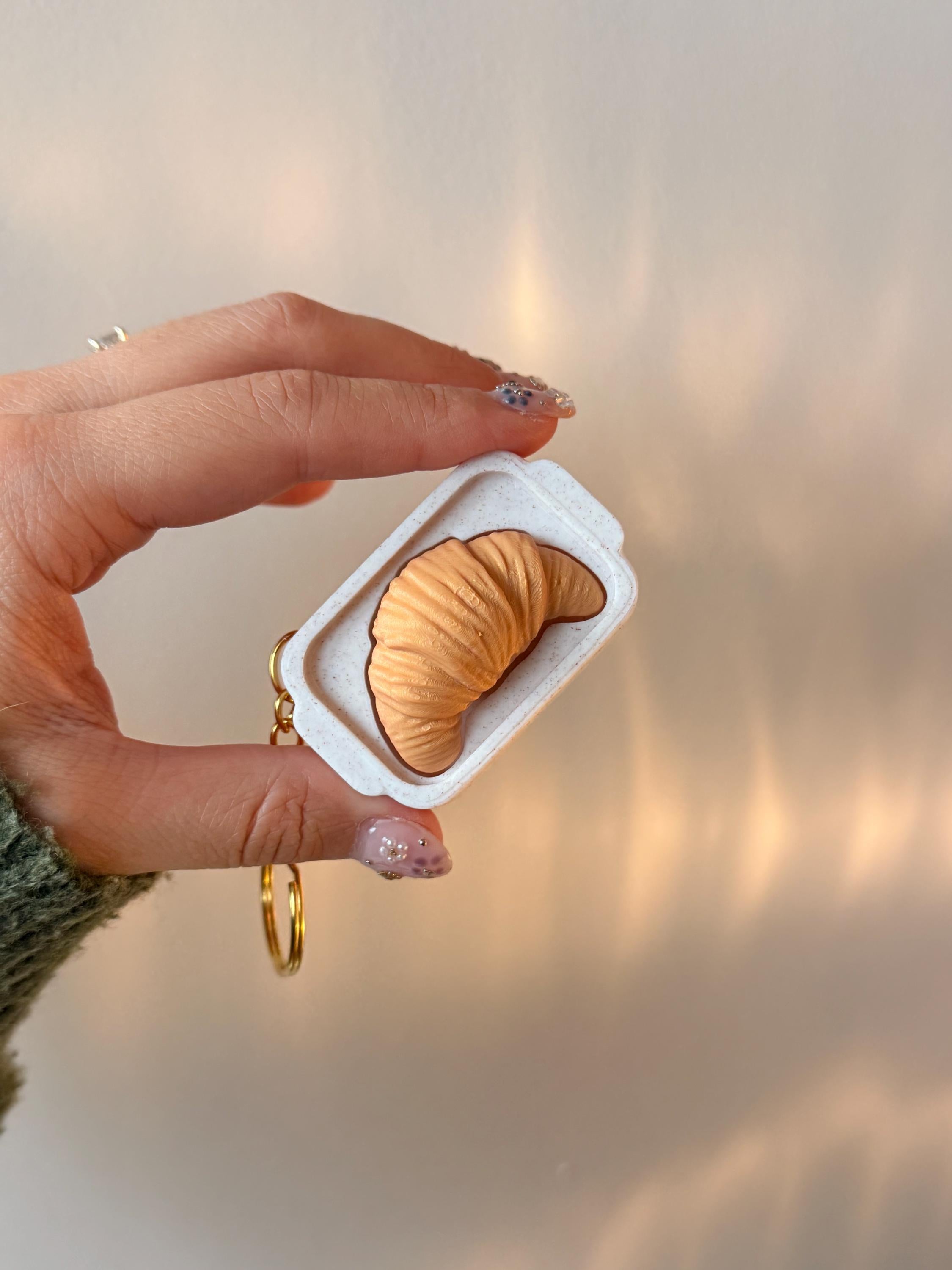 Croissant Clicker Keychain | Tactile Fidget Desk Toy | Mini Pastry Accessory __etsy:7803761927