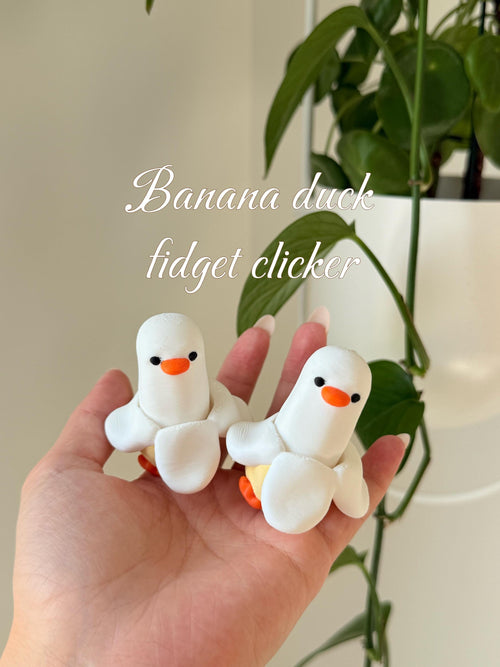 3D Printed Banana Duck Fidget Clicker Toy | Kawaii Desk Accessory __etsy:7933812858