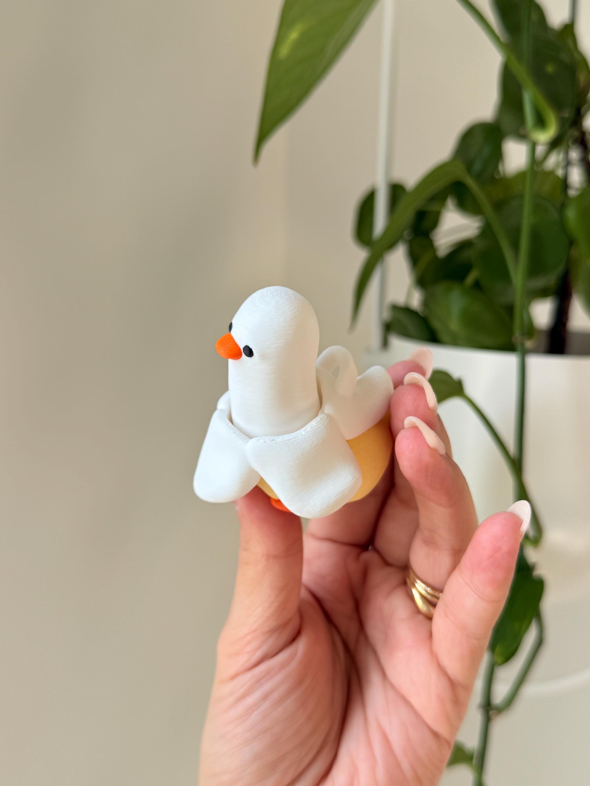 3D Printed Banana Duck Fidget Clicker Toy | Kawaii Desk Accessory __etsy:7925760141