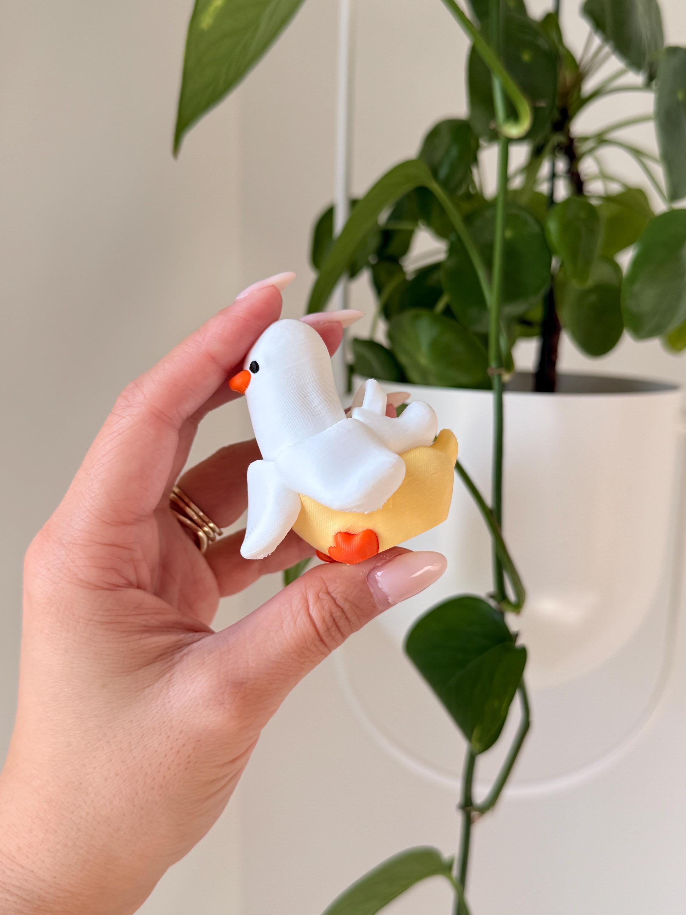 3D Printed Banana Duck Fidget Clicker Toy | Kawaii Desk Accessory __etsy:7877803414