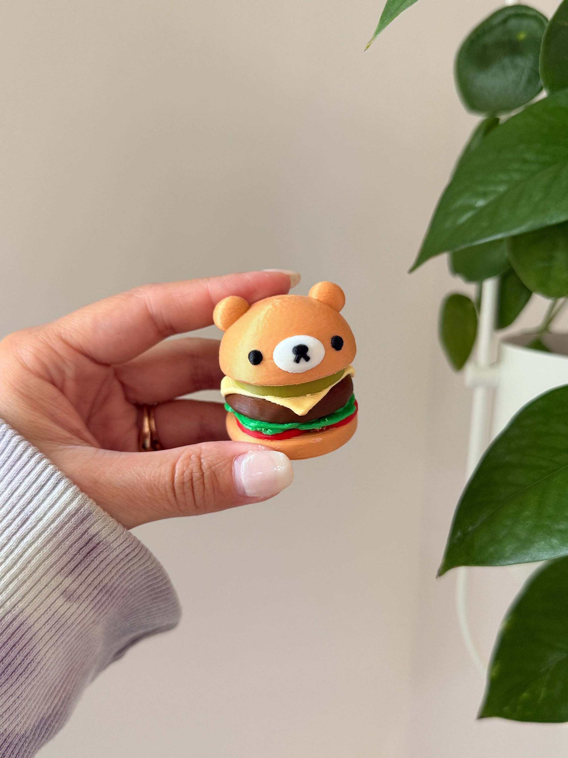 3D Printed Bear Burger Fidget Clicker, Desk Buddy Toy (NO keychain) __etsy:7987170400