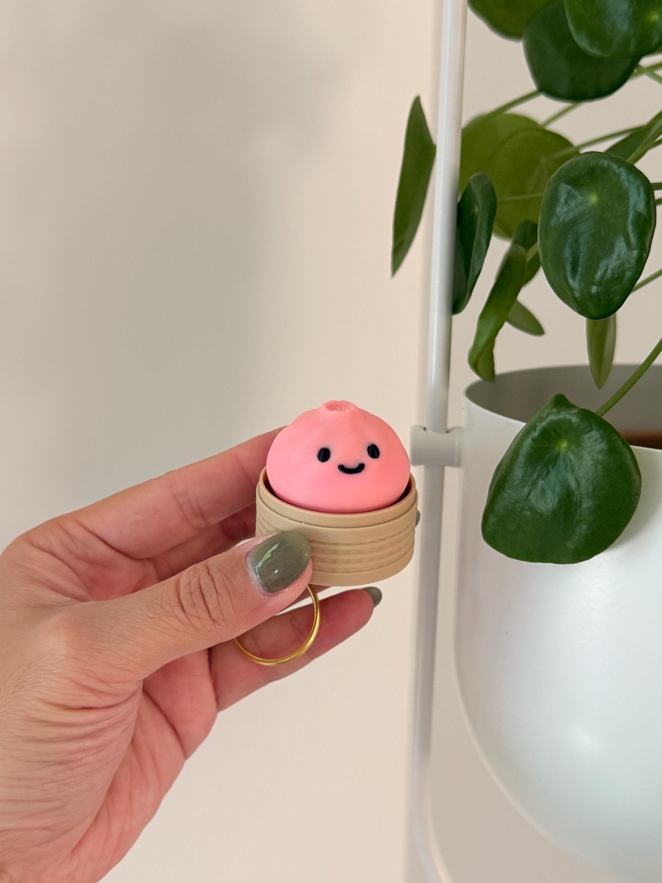 3D Printed Dumpling Fidget Clicker, Kawaii Desk Toy, Sensory Keychain Fidget Button __etsy:8089452813