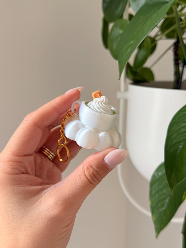 3D Printed Latte Fidget Clicker Keychain | Kawaii Bunny, Matcha, Coffee Desk Toy __etsy:7814851324