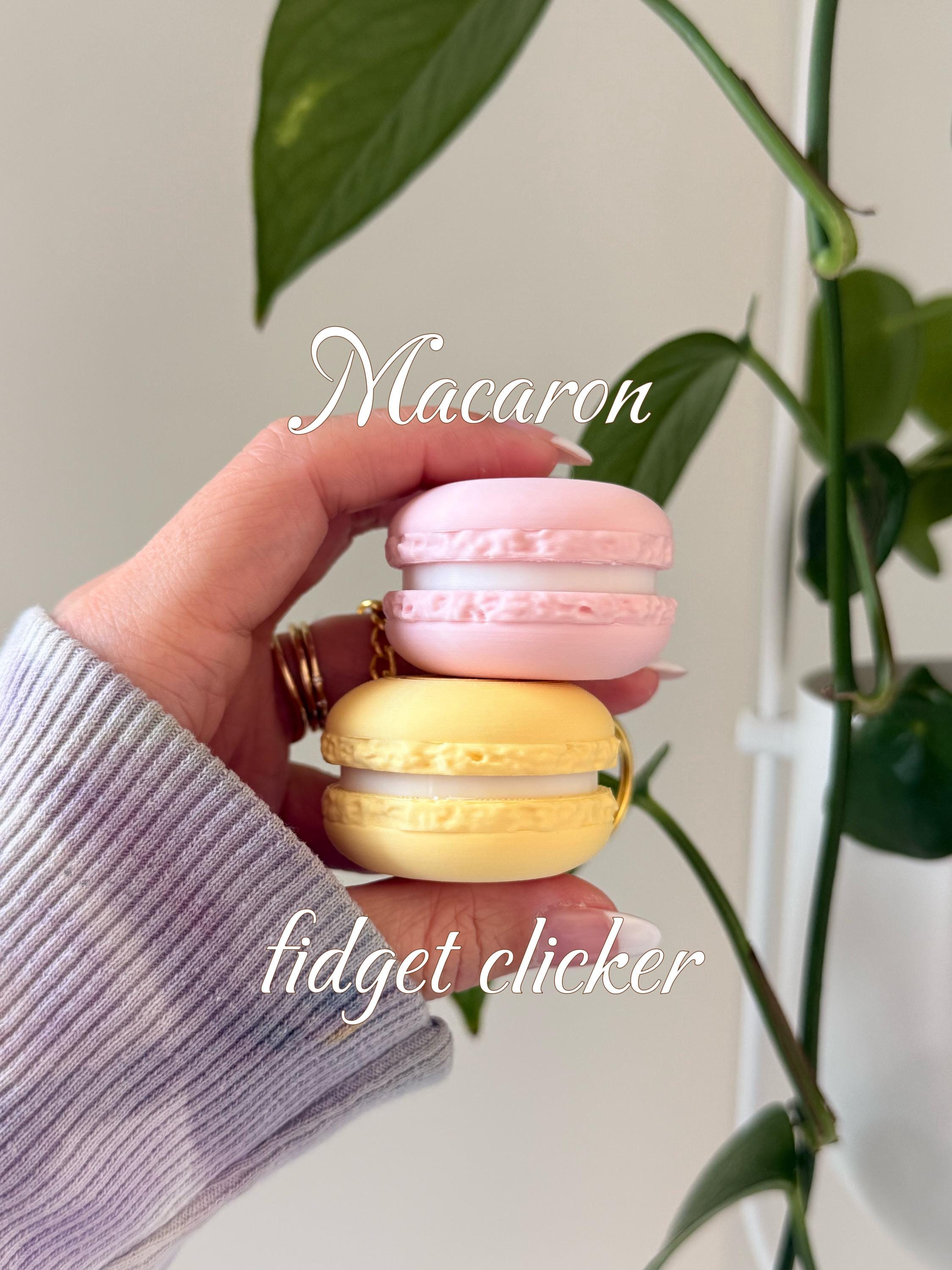 3D Printed Macaron Fidget Clicker | Strawberry, Lemon, Pistachio, Lavender Flavors (Clicky or Silent) __etsy:7982123085