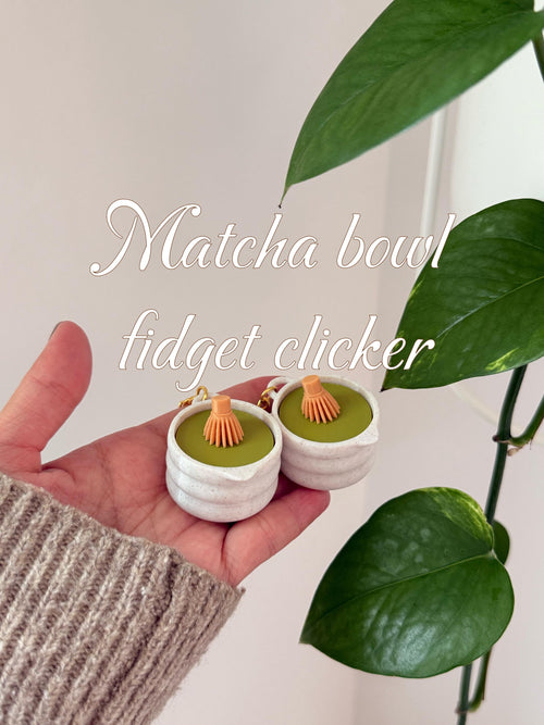 3D Printed Matcha Bowl Fidget Clicker – With or Without Chasen __etsy:8049320313
