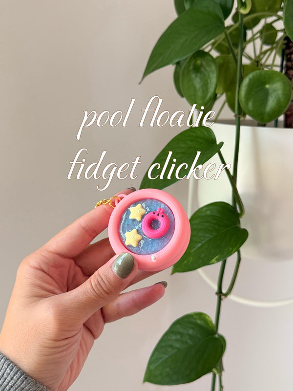 3D Printed Pool Float Fidget Keychain | Clicky or Silent Sensory Toy __etsy:8088641551