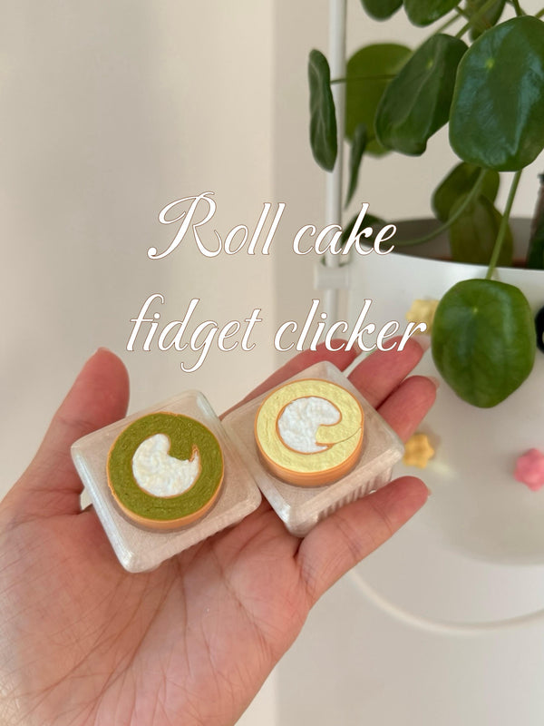 3D Printed Roll Cake Fidget Clicker | Japanese Convenience Store Dessert Toy, Matcha Cream Keychain __etsy:8195828393