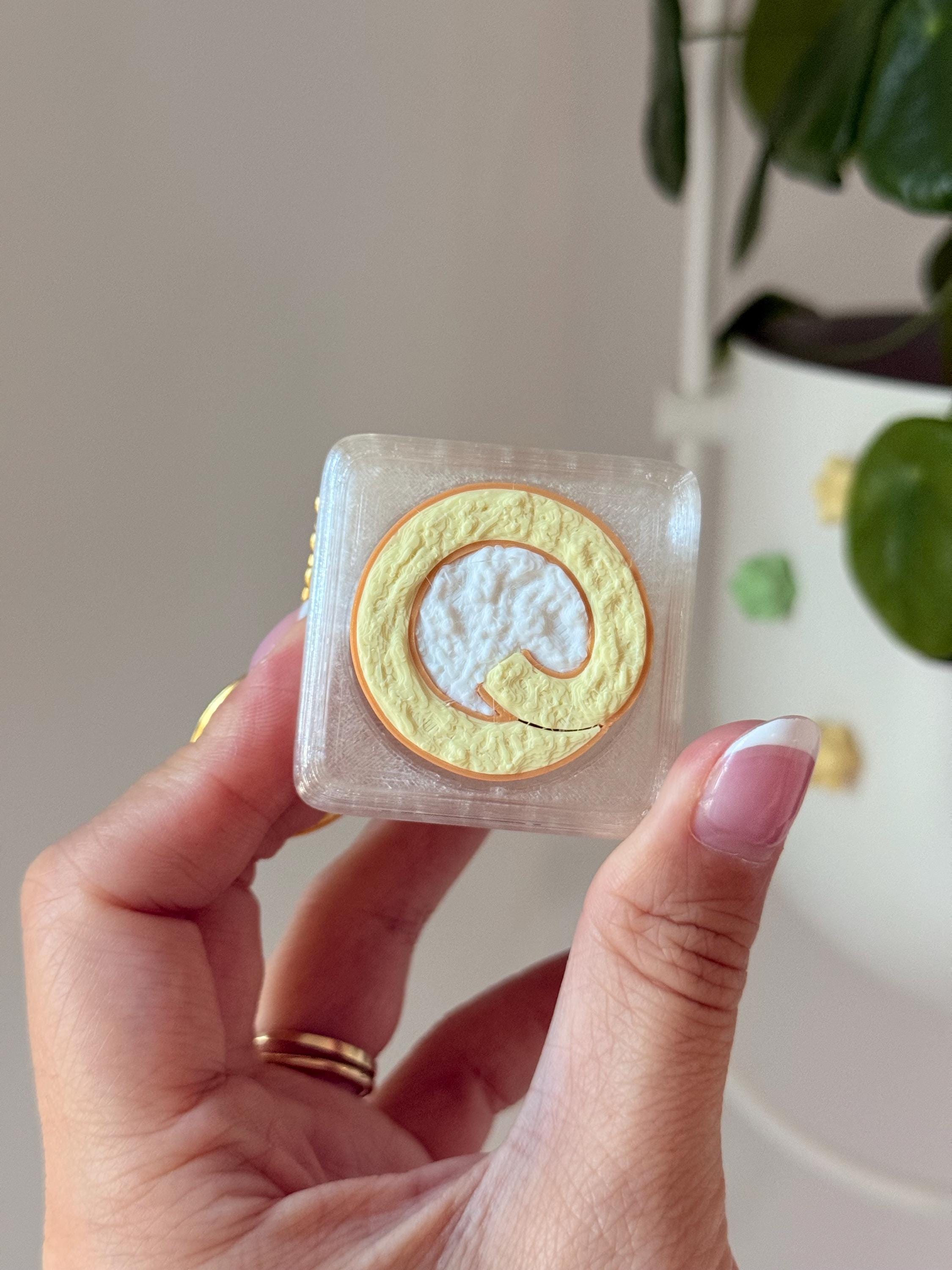 3D Printed Roll Cake Fidget Clicker | Japanese Convenience Store Dessert Toy, Matcha Cream Keychain __etsy:8143444602
