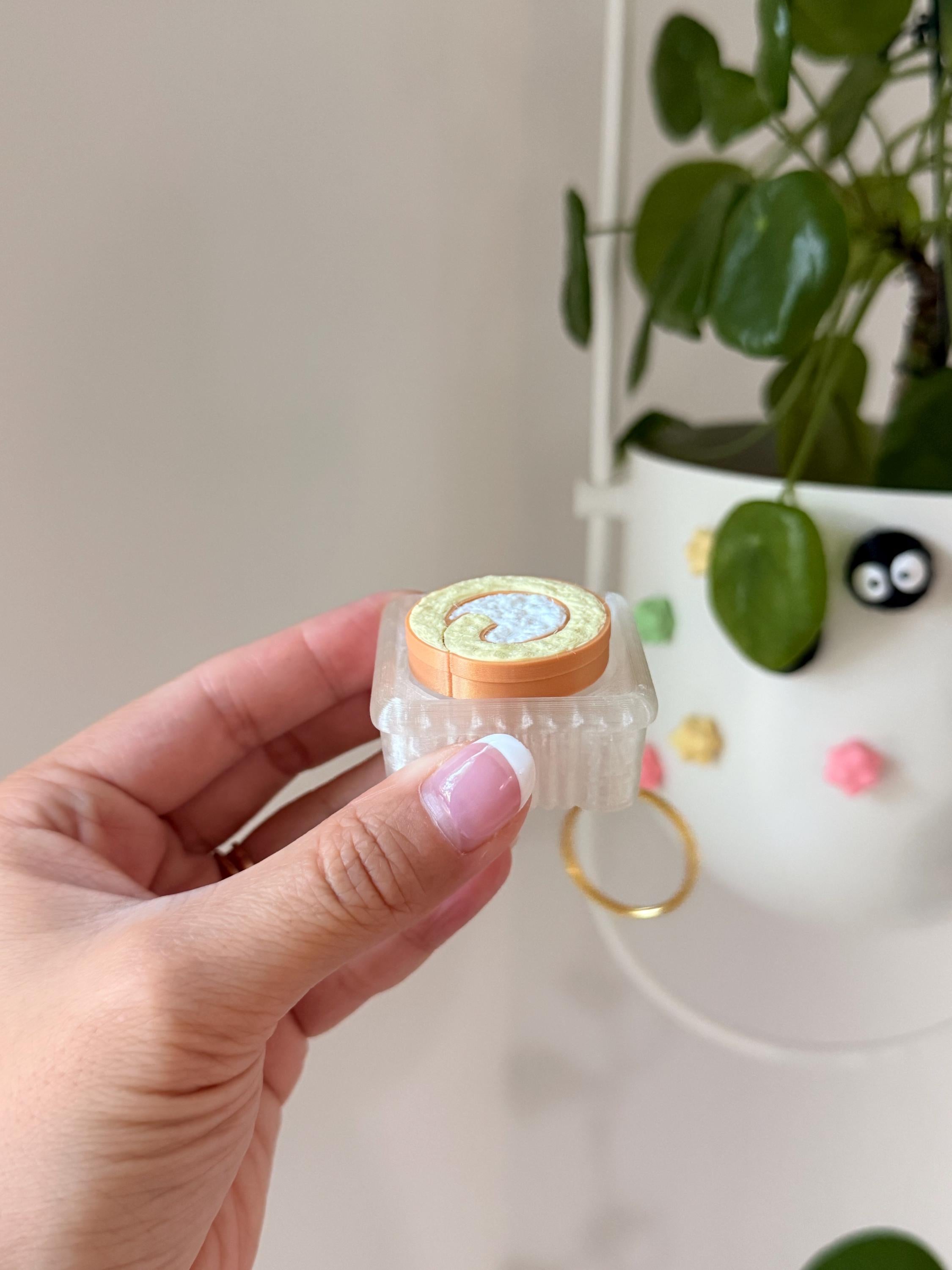 3D Printed Roll Cake Fidget Clicker | Japanese Convenience Store Dessert Toy, Matcha Cream Keychain __etsy:8143444598