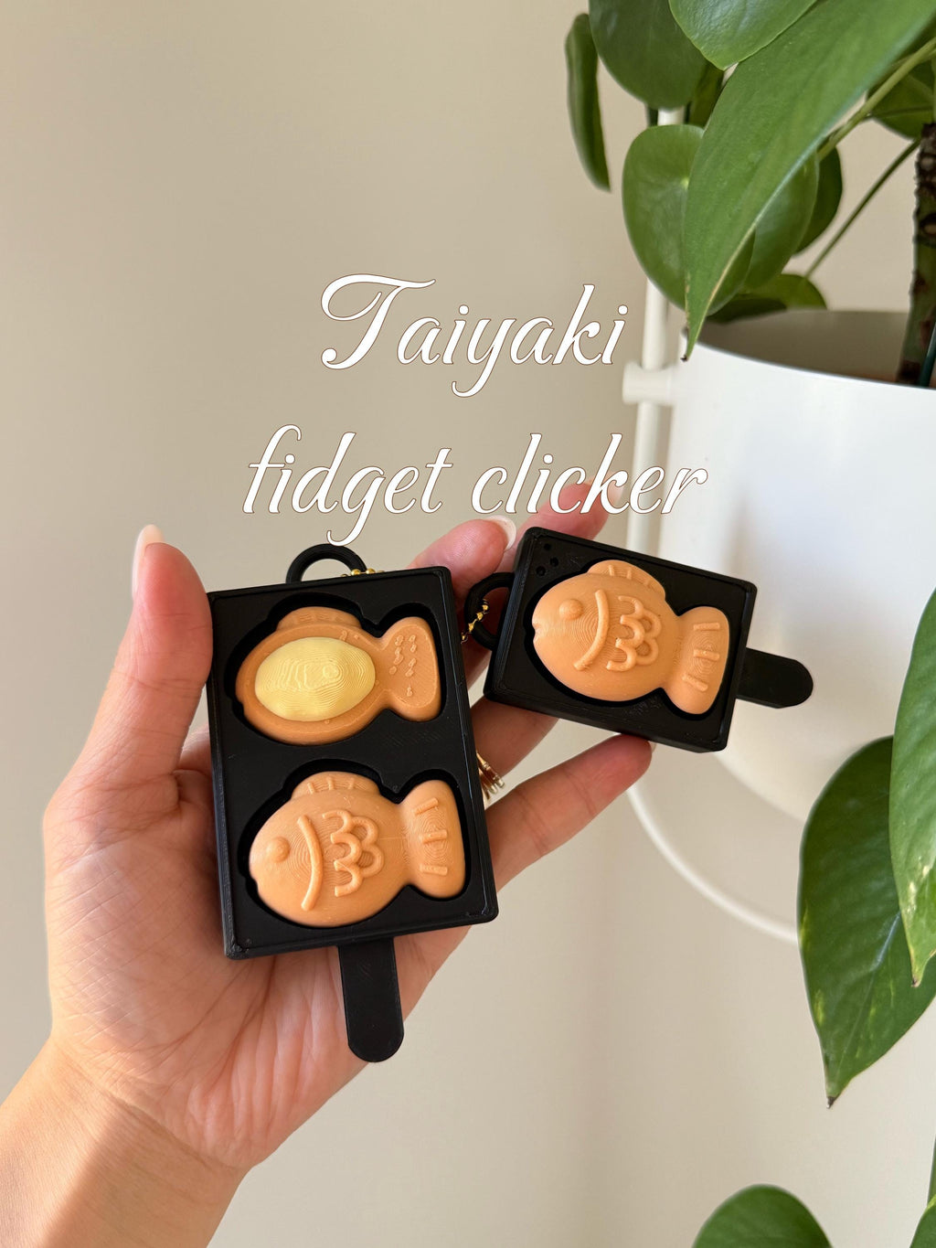 3D Printed Taiyaki Fidget Clicker Keychain | Japanese Street Food Bag Charm | single or double __etsy:7981911835