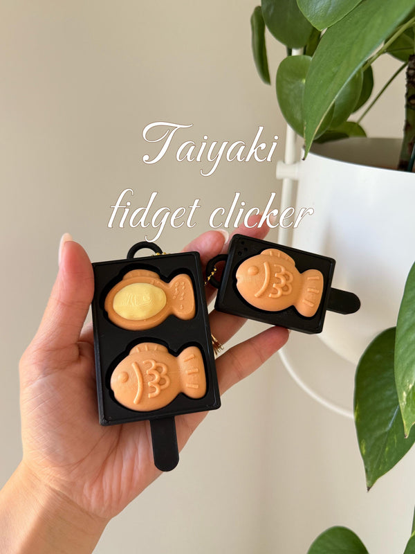3D Printed Taiyaki Fidget Clicker Keychain | Japanese Street Food Bag Charm | single or double __etsy:7981911835