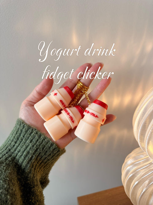 3D Printed Yakult-Inspired Clicker Fidget – Kawaii Yogurt Keychain, Desk Toy (PLA) __etsy:7982080973