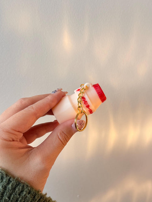 3D Printed Yakult-Inspired Clicker Fidget – Kawaii Yogurt Keychain, Desk Toy (PLA) __etsy:7756154148