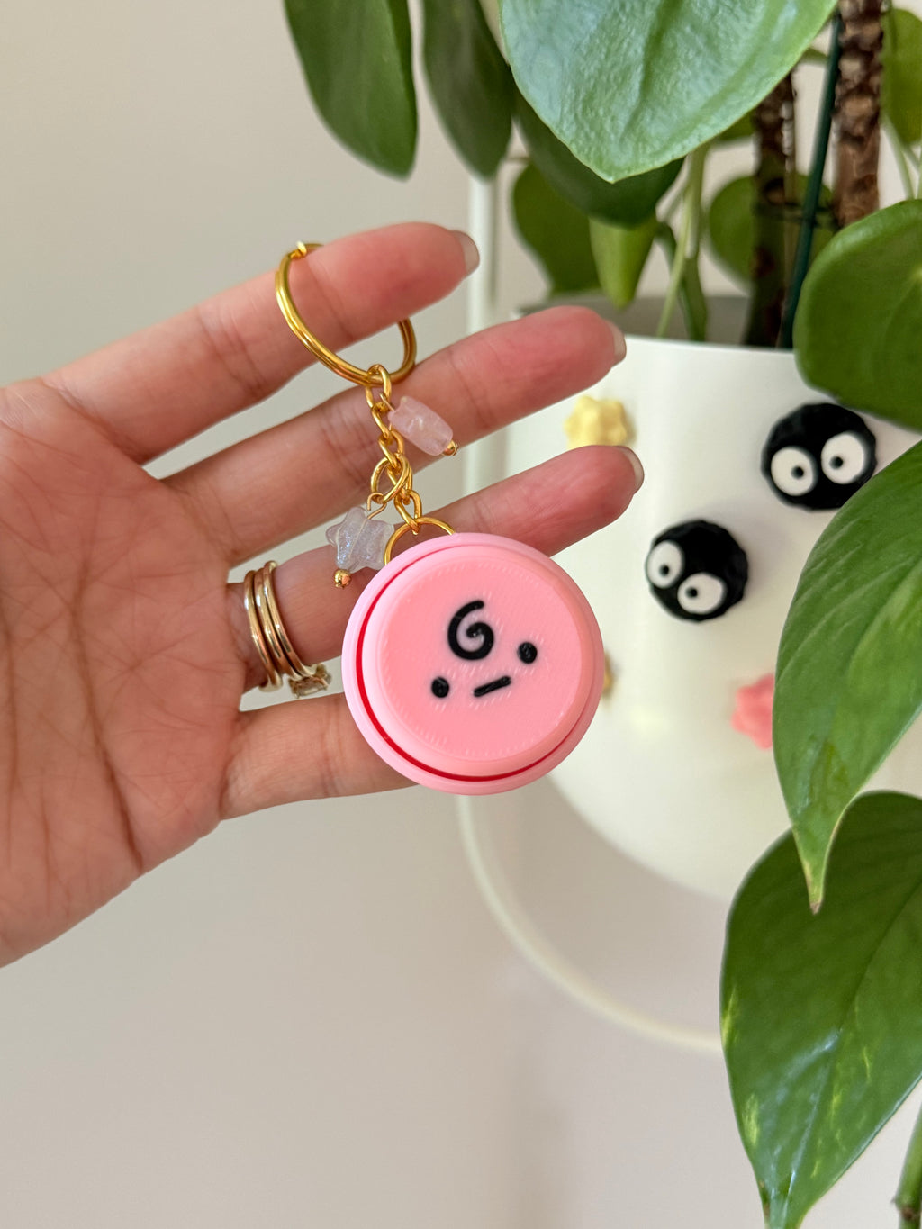 Pokémon Inspired Mini Clicker Fidget Keychain | 3D Printed Cute Pocket Fidget Toy with Star Charm | Collectible Desk Accessory