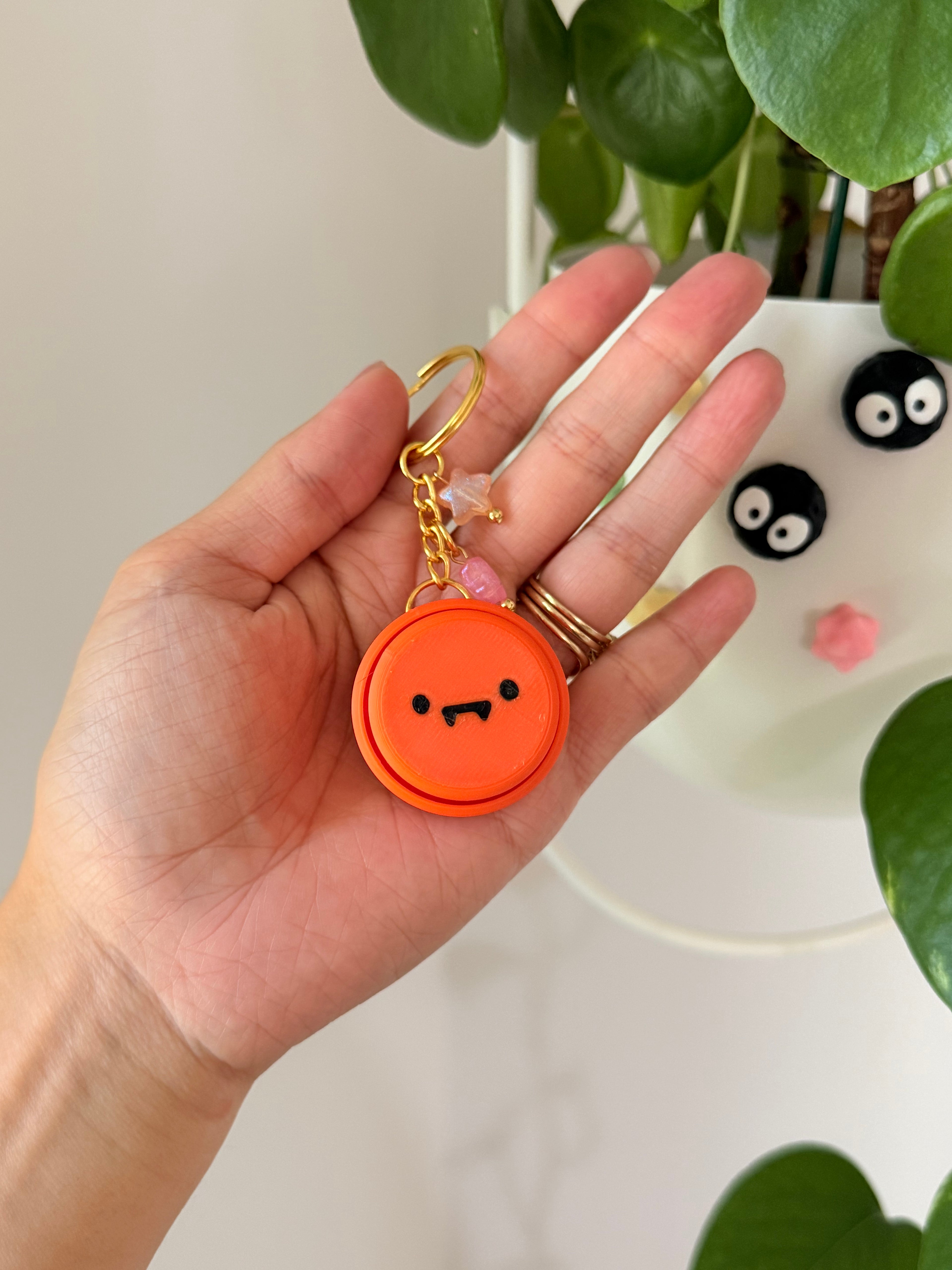 Pokémon Inspired Mini Clicker Fidget Keychain | 3D Printed Cute Pocket Fidget Toy with Star Charm | Collectible Desk Accessory