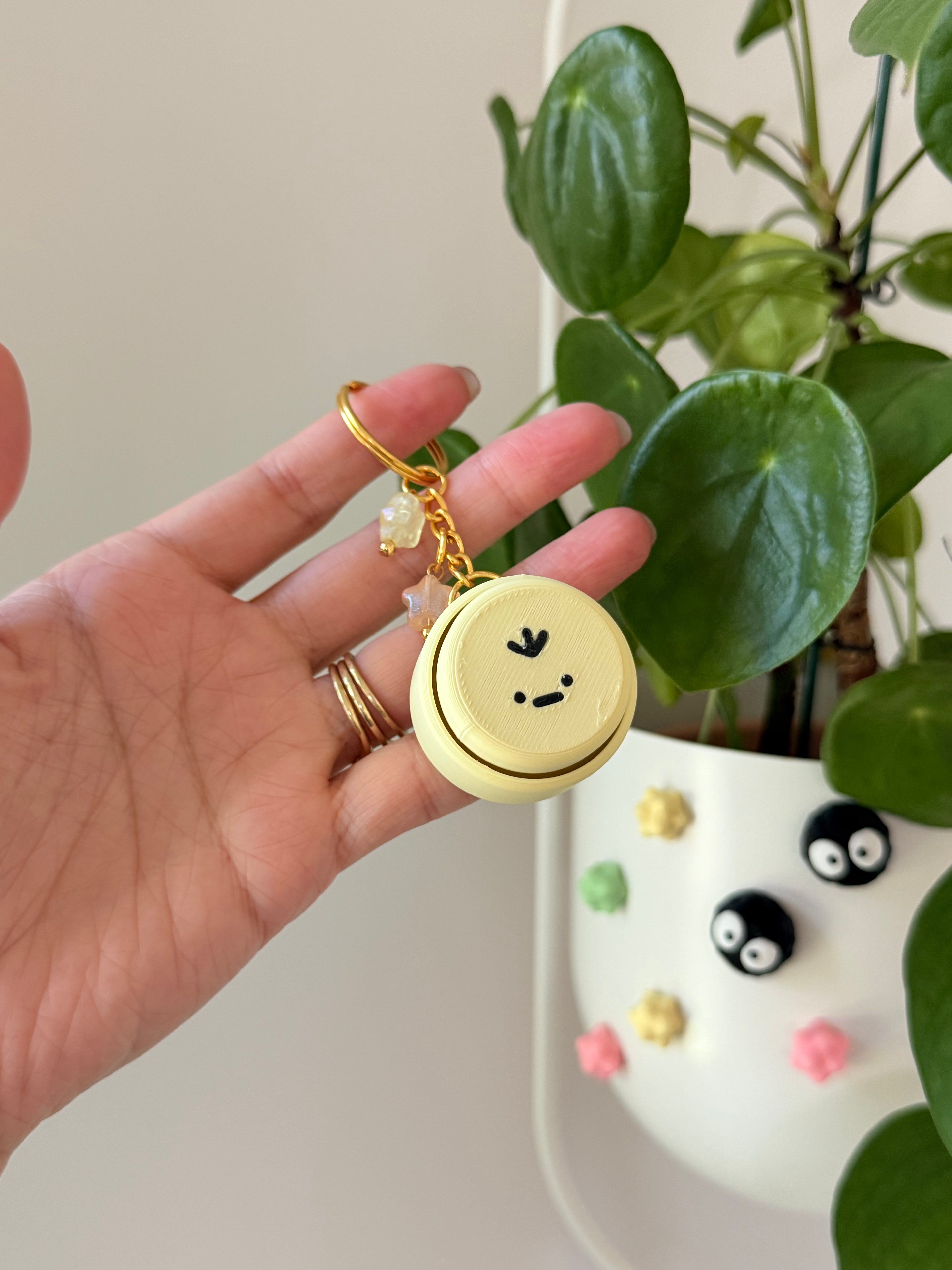 Pokémon Inspired Mini Clicker Fidget Keychain | 3D Printed Cute Pocket Fidget Toy with Star Charm | Collectible Desk Accessory