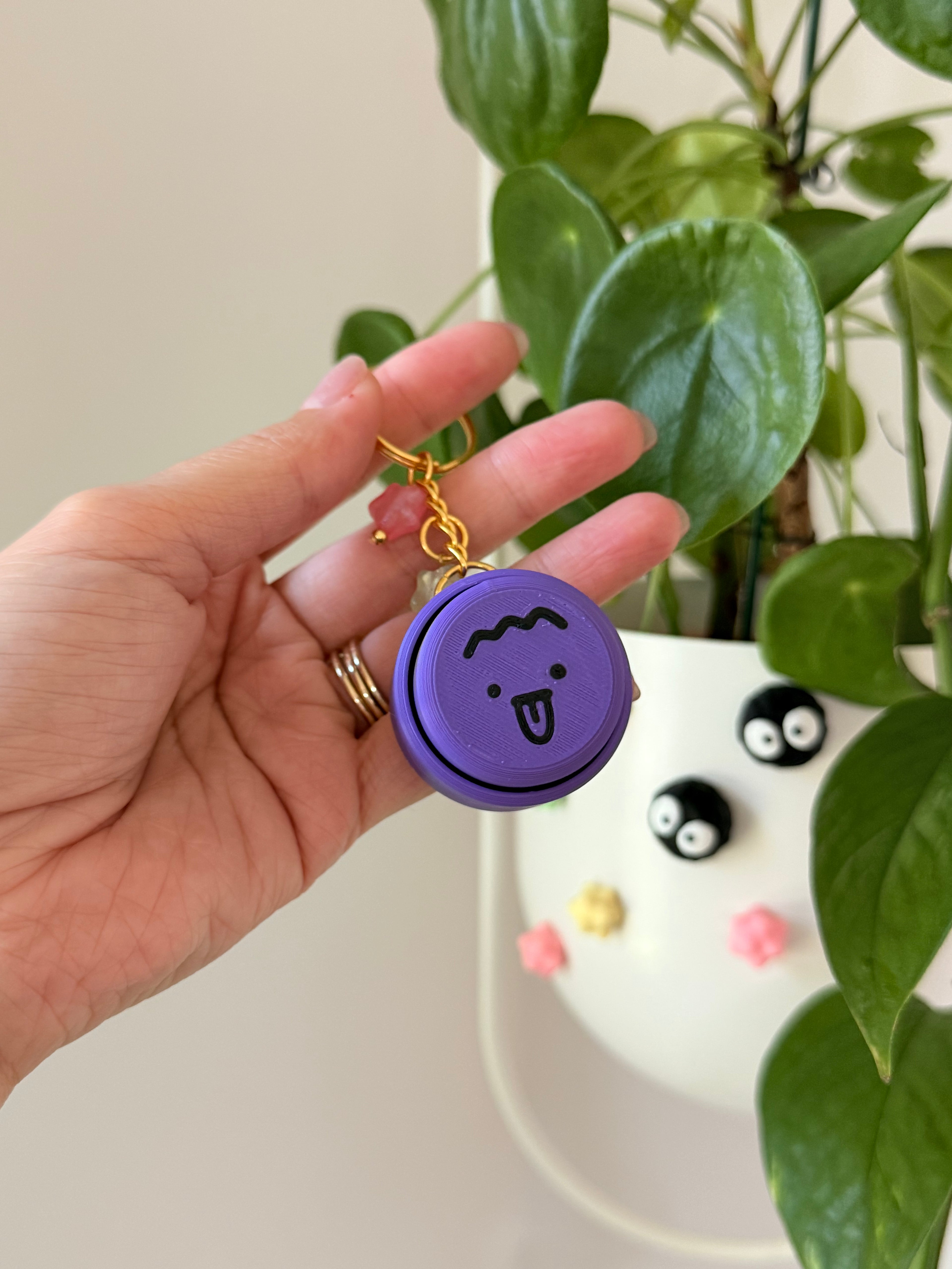 Pokémon Inspired Mini Clicker Fidget Keychain | 3D Printed Cute Pocket Fidget Toy with Star Charm | Collectible Desk Accessory