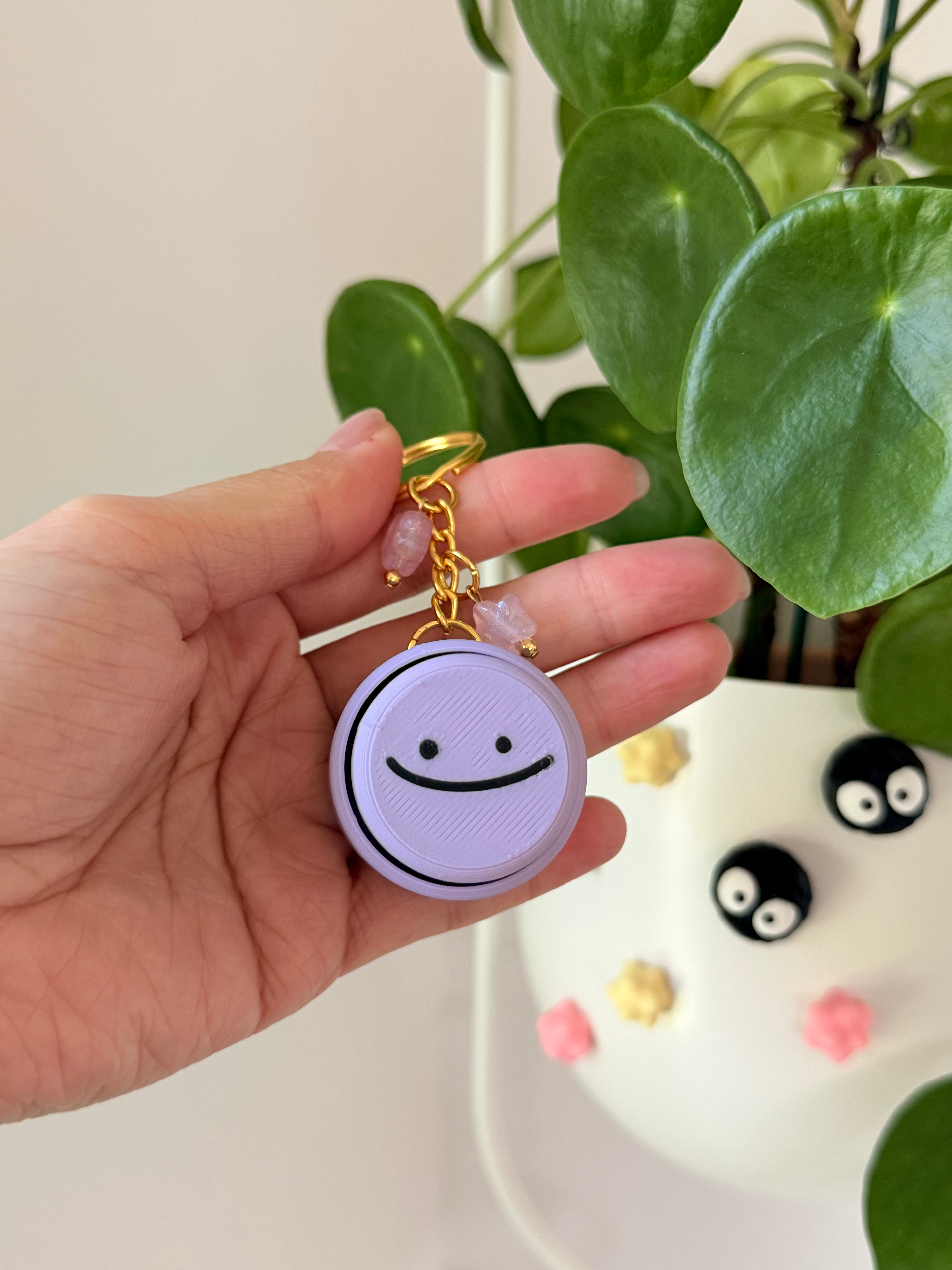 Pokémon Inspired Mini Clicker Fidget Keychain | 3D Printed Cute Pocket Fidget Toy with Star Charm | Collectible Desk Accessory