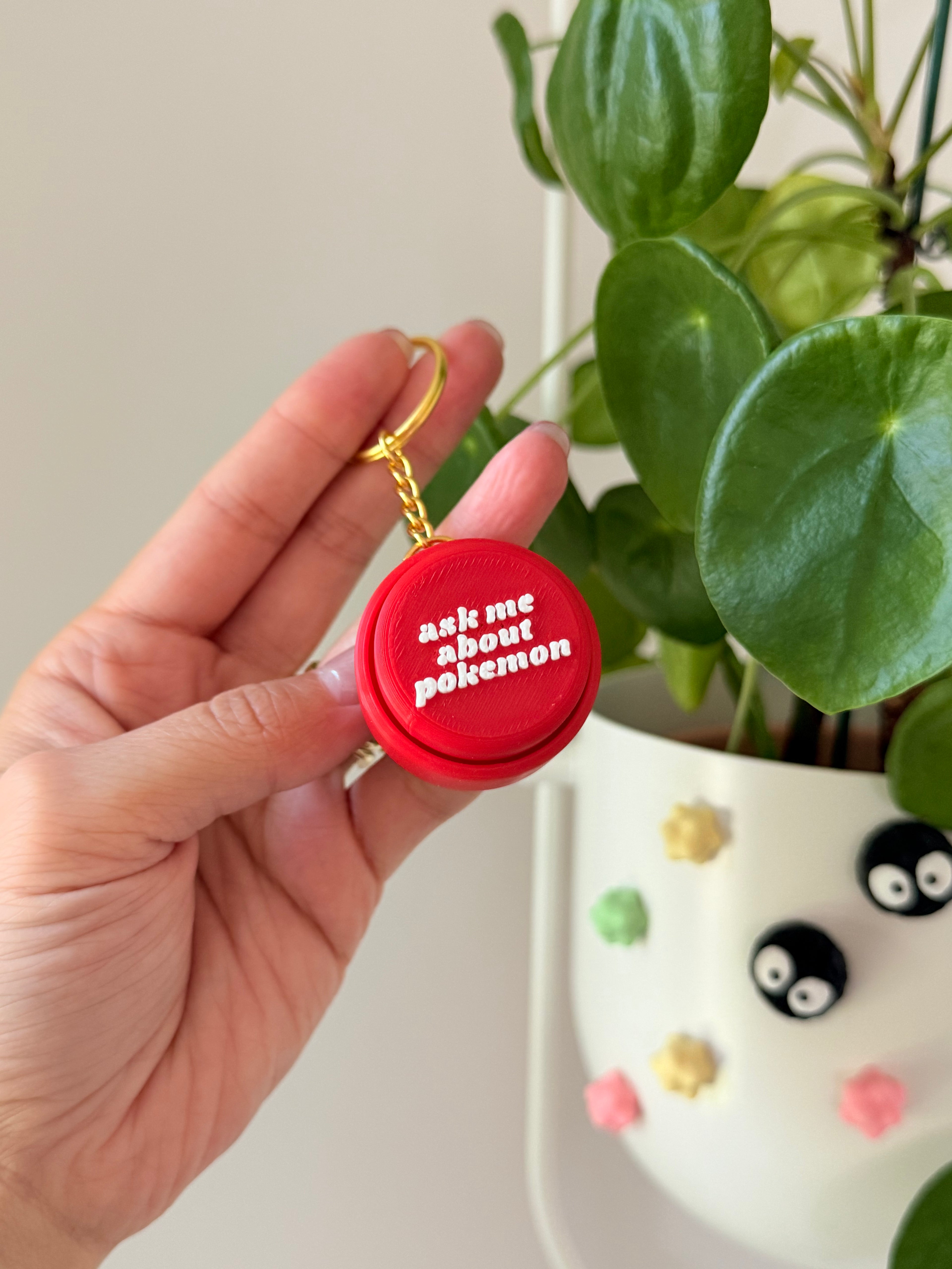 Pokémon Inspired Mini Clicker Fidget Keychain | 3D Printed Cute Pocket Fidget Toy with Star Charm | Collectible Desk Accessory