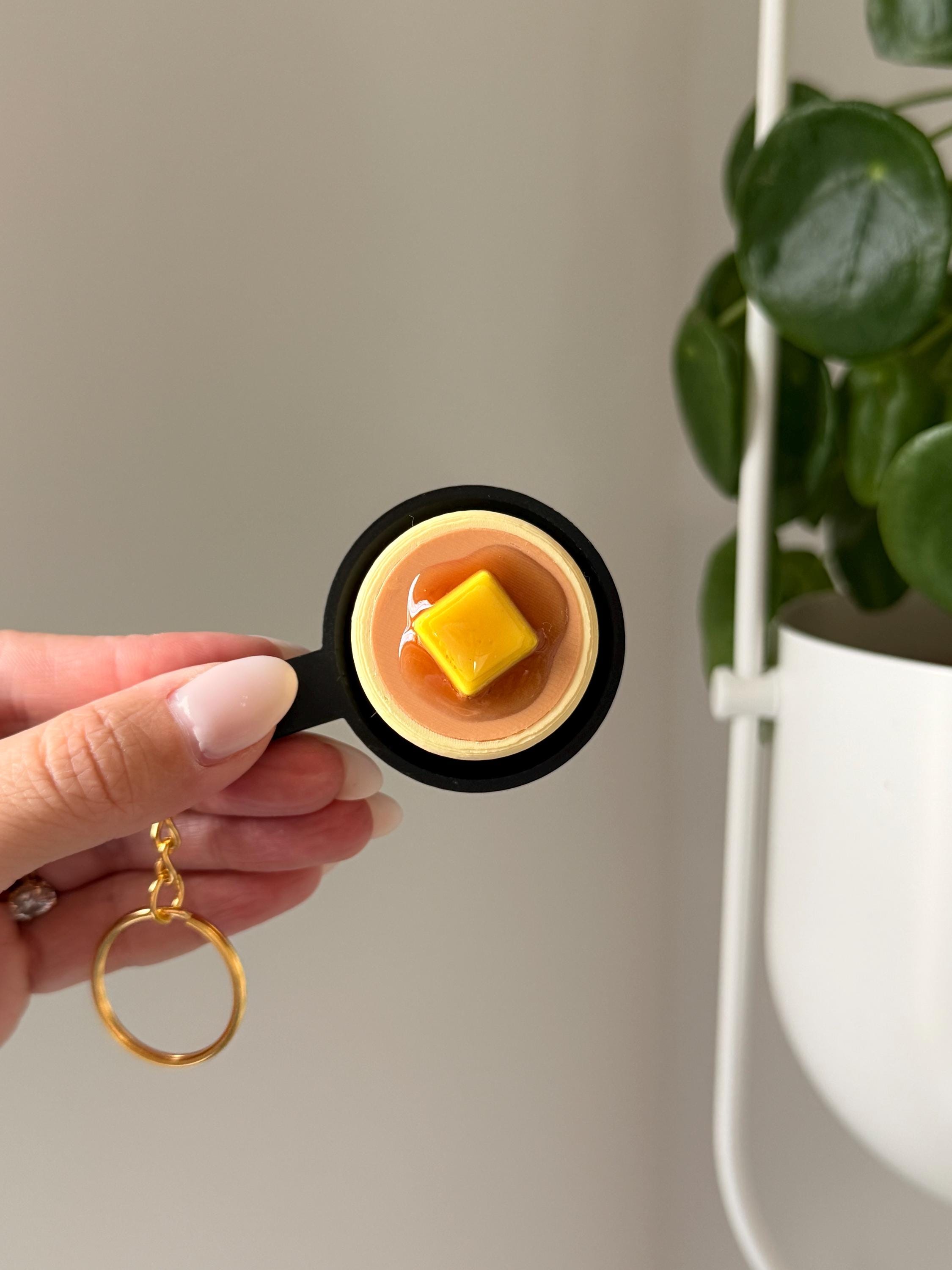 Japanese Soufflé Pancake Fidget Keychain | 3D Printed Fluffy Stack (Silent or Clicky) __etsy:7891243585