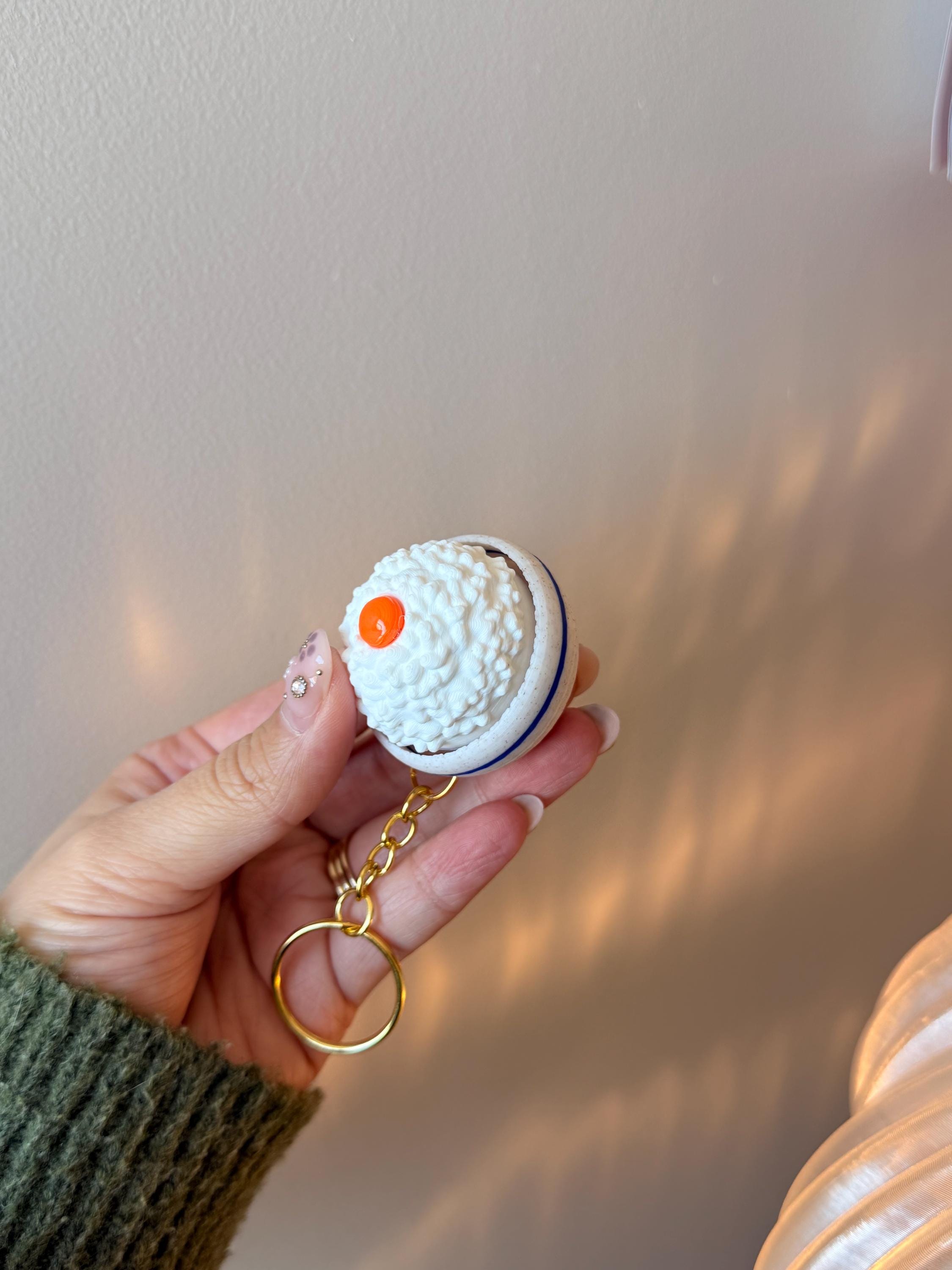 Rice With Egg Fidget Keychain | 3D Printed Tamago Gohan Bowl Accessory __etsy:7828019713