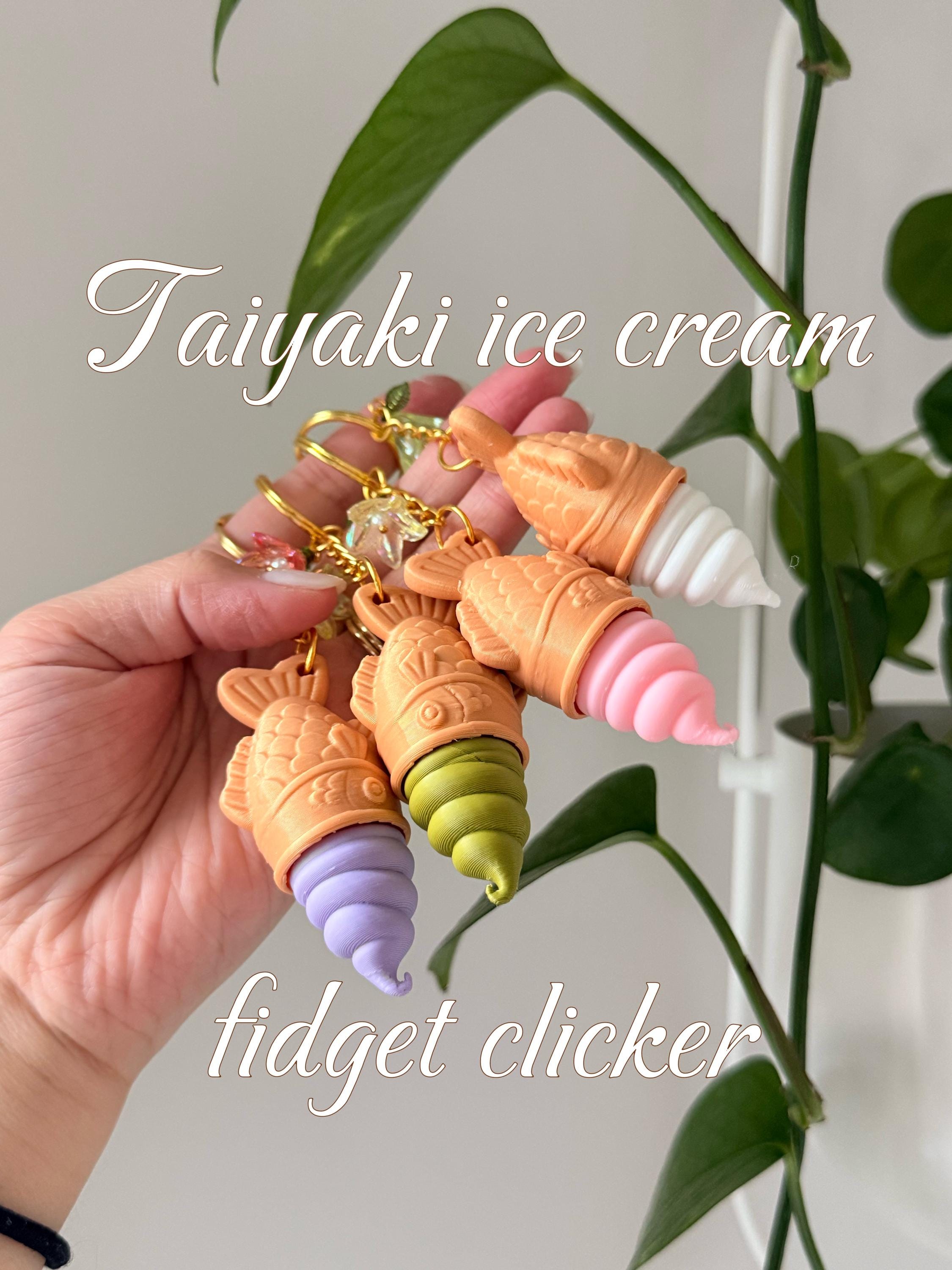 Taiyaki Ice Cream Clicker Keychain | 3D Printed Kawaii Fidget Toy __etsy:7988727685