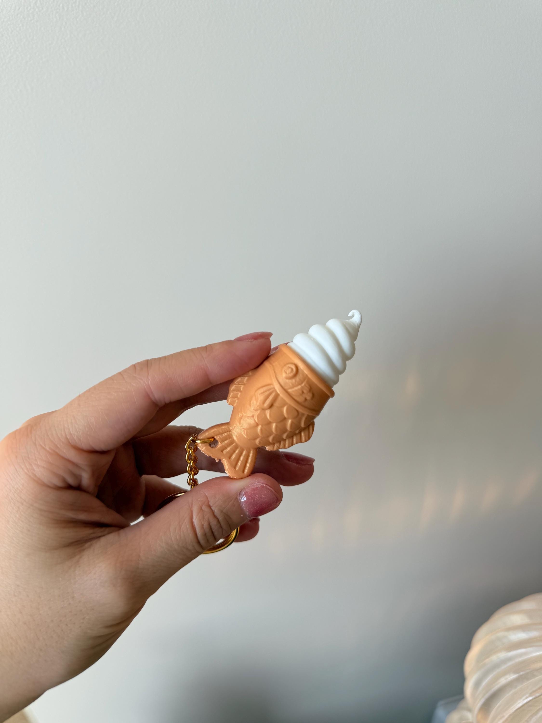 Taiyaki Ice Cream Clicker Keychain | 3D Printed Kawaii Fidget Toy __etsy:7745907218