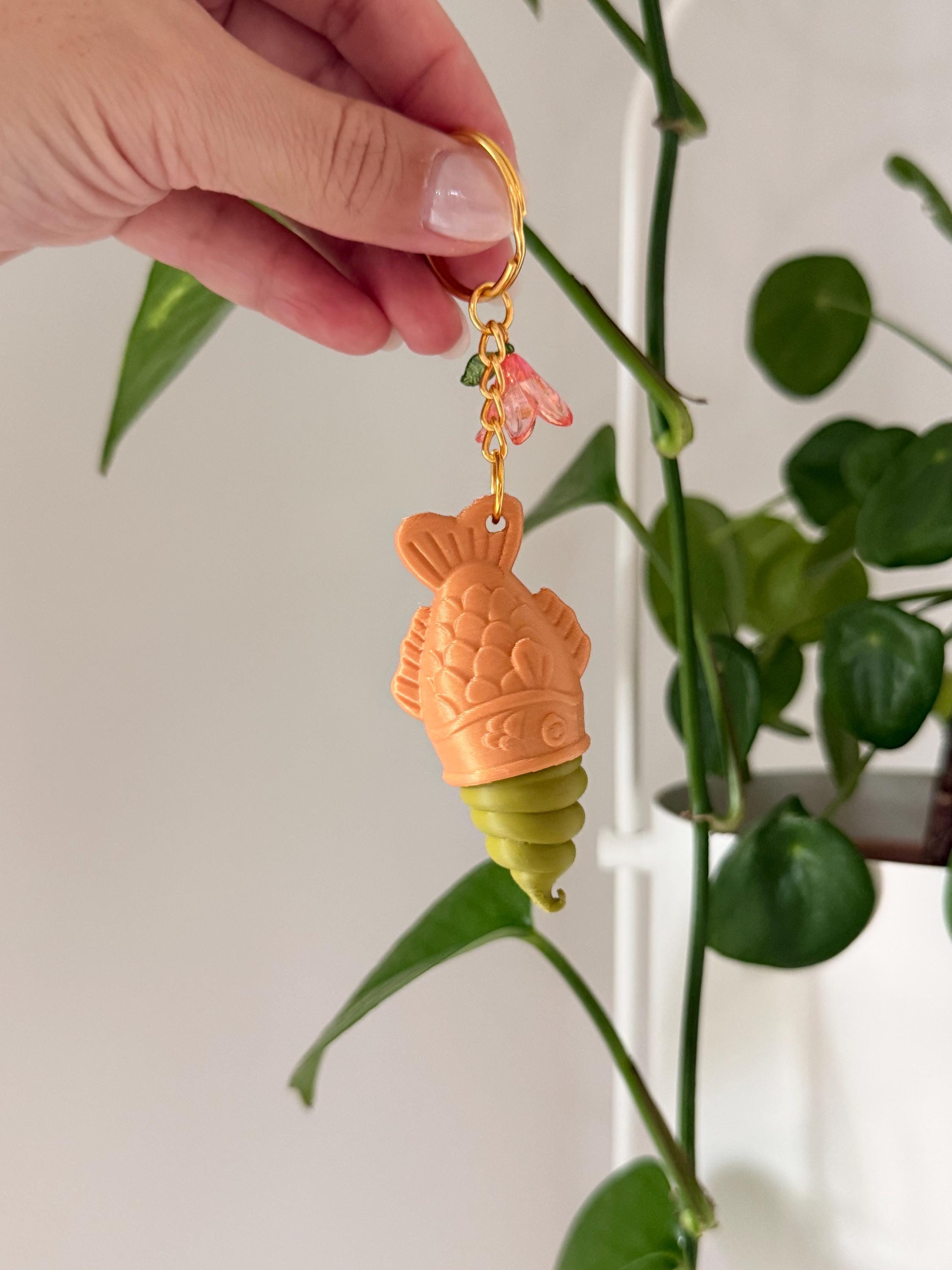 Taiyaki Ice Cream Clicker Keychain | 3D Printed Kawaii Fidget Toy __etsy:7940763256