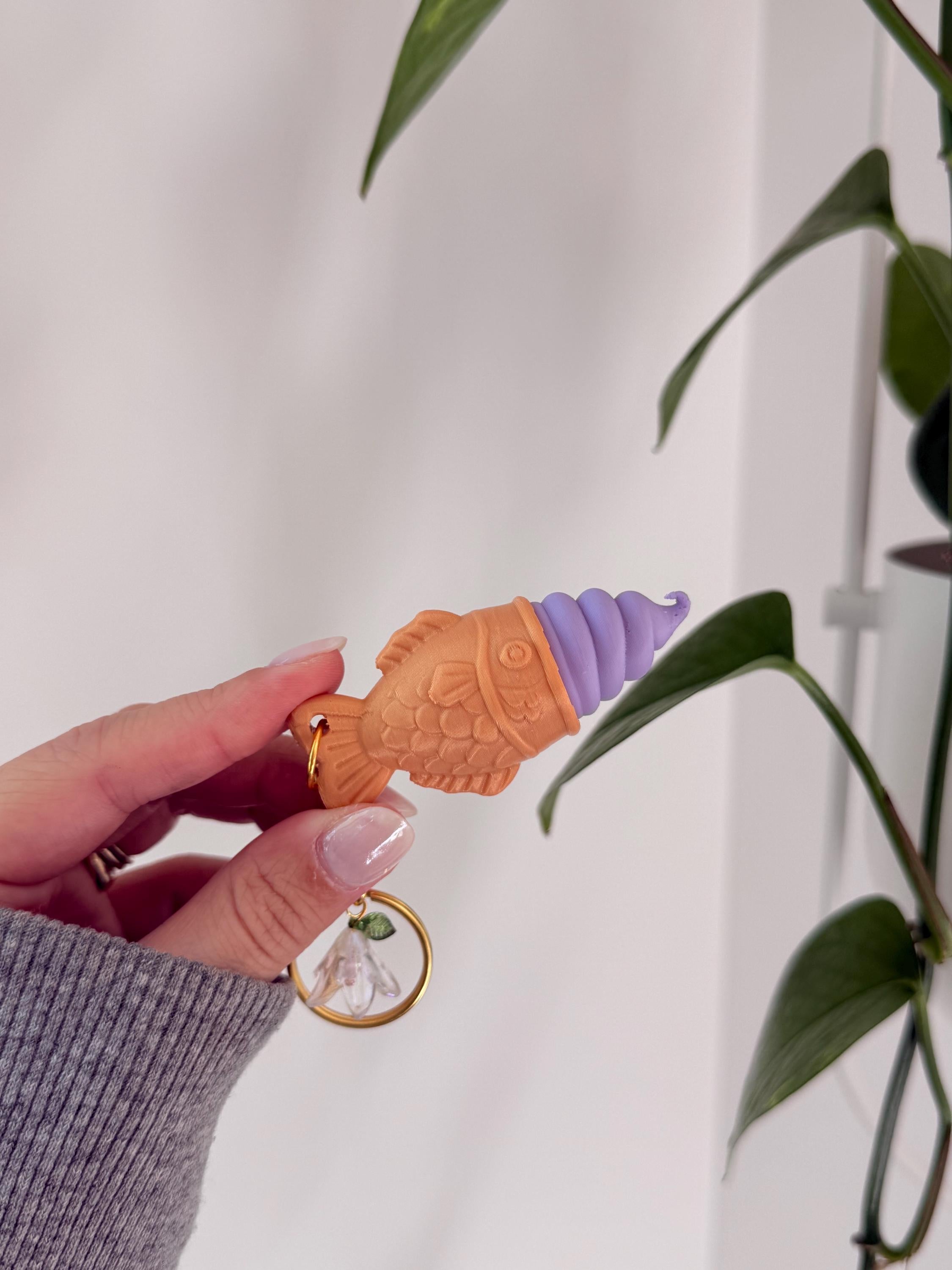 Taiyaki Ice Cream Clicker Keychain | 3D Printed Kawaii Fidget Toy __etsy:7936491858