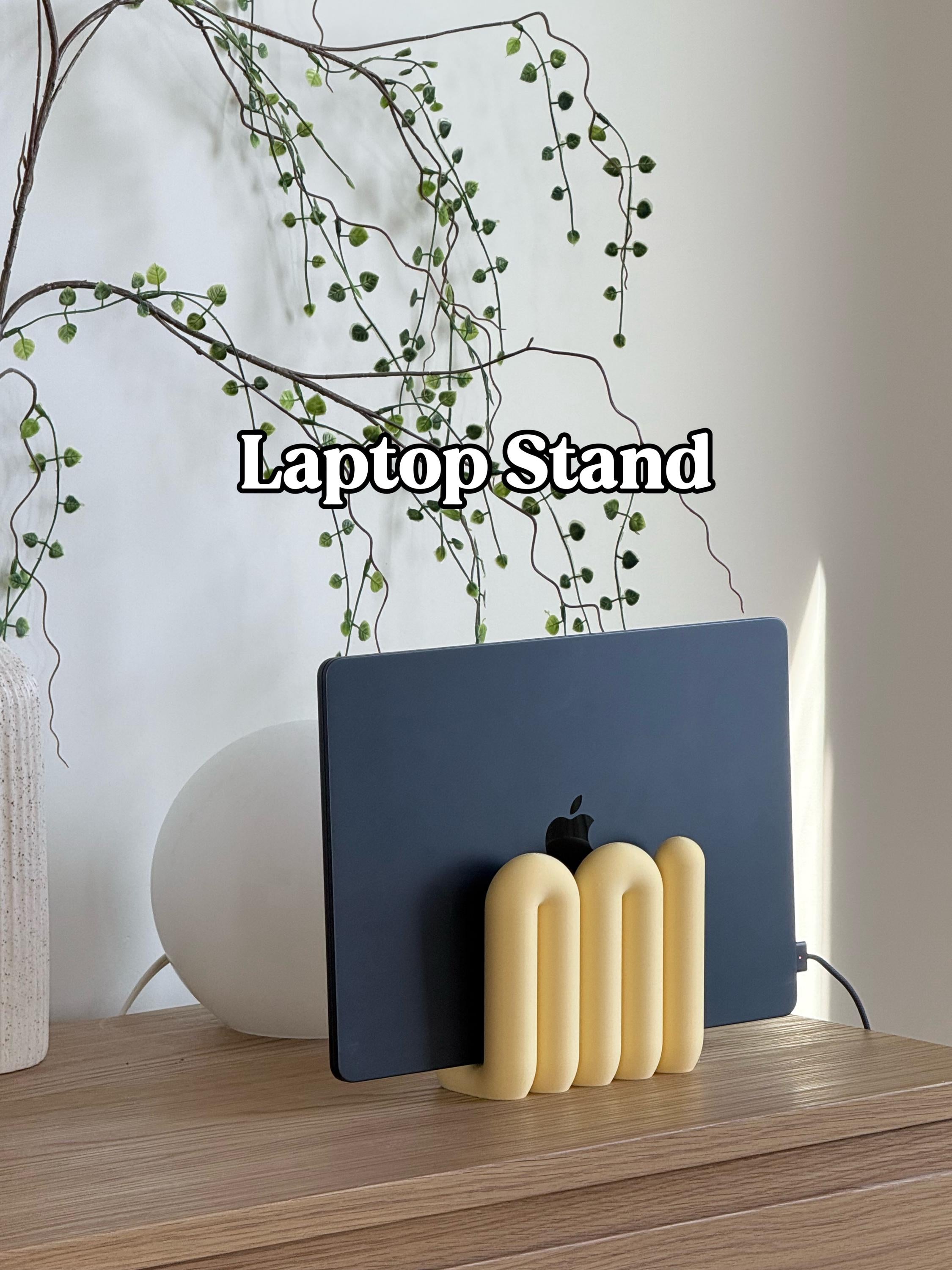 Wavy Laptop Stand | Sculptural 3D Printed Desk Organizer | Modern MacBook Dock __etsy:8150762289