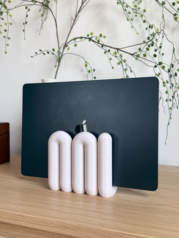 Wavy Laptop Stand | Sculptural 3D Printed Desk Organizer | Modern MacBook Dock __etsy:8109203274