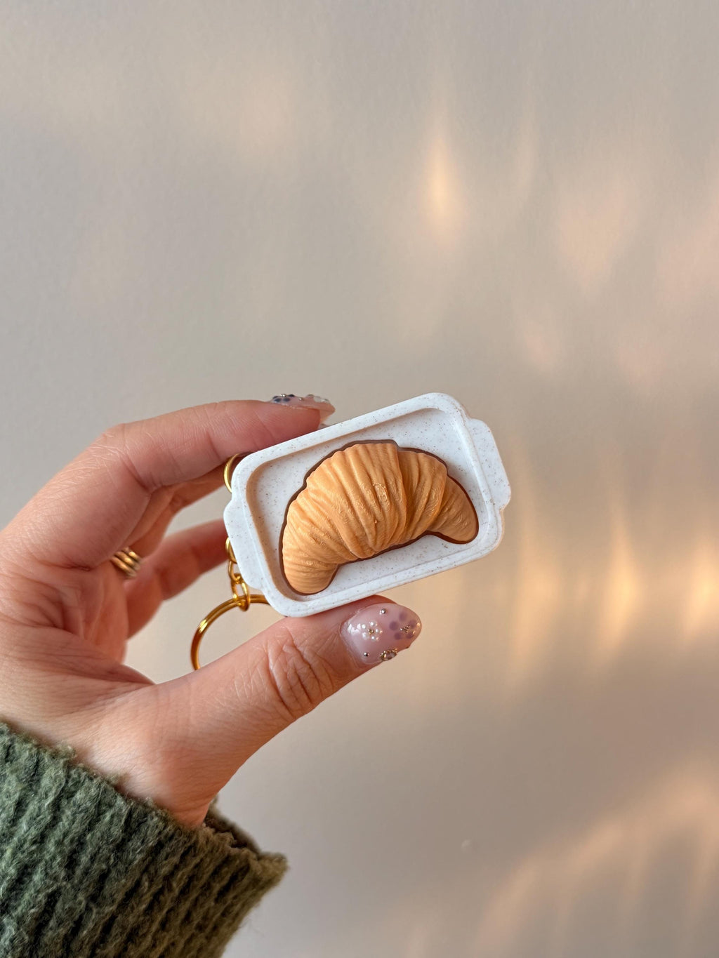 Croissant Clicker Keychain | Tactile Fidget Desk Toy | Mini Pastry Accessory __etsy:7803761929