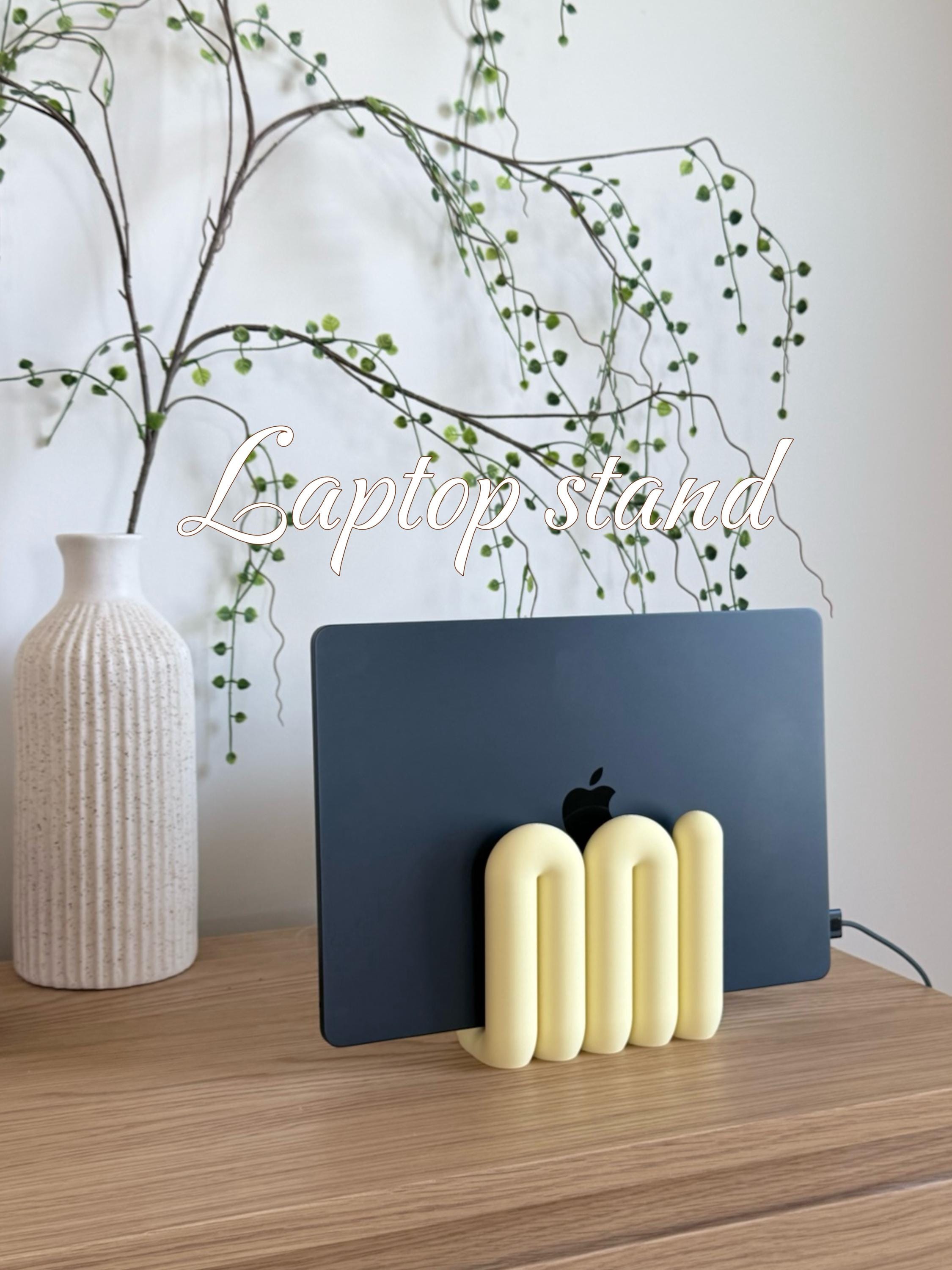 Wavy Laptop Stand | Sculptural 3D Printed Desk Organizer | Modern MacBook Dock __etsy:8147710704