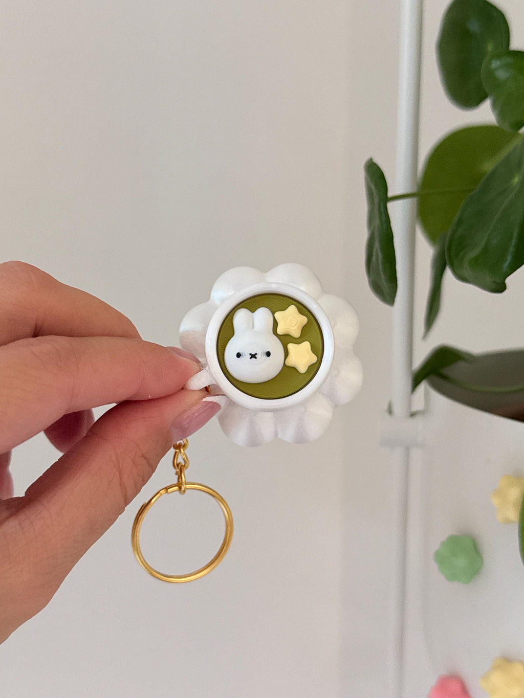 3D Printed Latte Fidget Clicker Keychain | Kawaii Bunny, Matcha, Coffee Desk Toy __etsy:8148650966