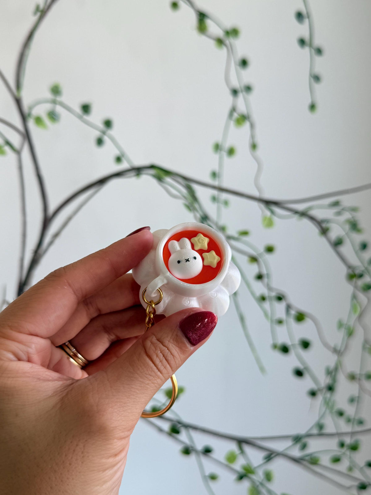 3D Printed Latte Fidget Clicker Keychain | Kawaii Bunny, Matcha, Coffee Desk Toy __etsy:8524412193
