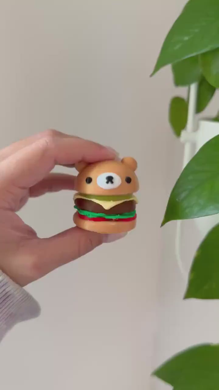 3D Printed Bear Burger Fidget Clicker, Desk Buddy Toy (NO keychain)