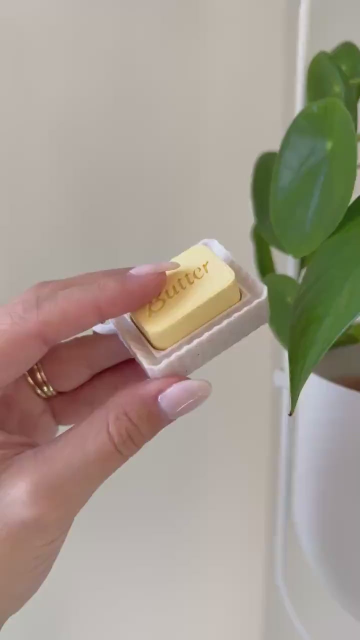 3D Printed Butter Fidget Clicker Keychain | Clicky or Silent Option | Desk Accessory