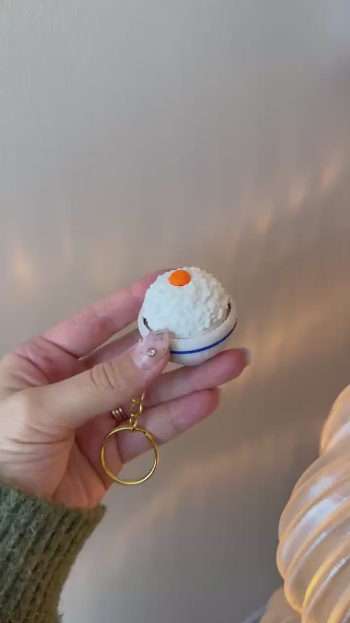 Rice With Egg Fidget Keychain | 3D Printed Tamago Gohan Bowl Accessory