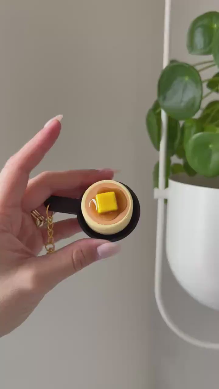 Japanese Soufflé Pancake Fidget Keychain | 3D Printed Fluffy Stack (Silent or Clicky)