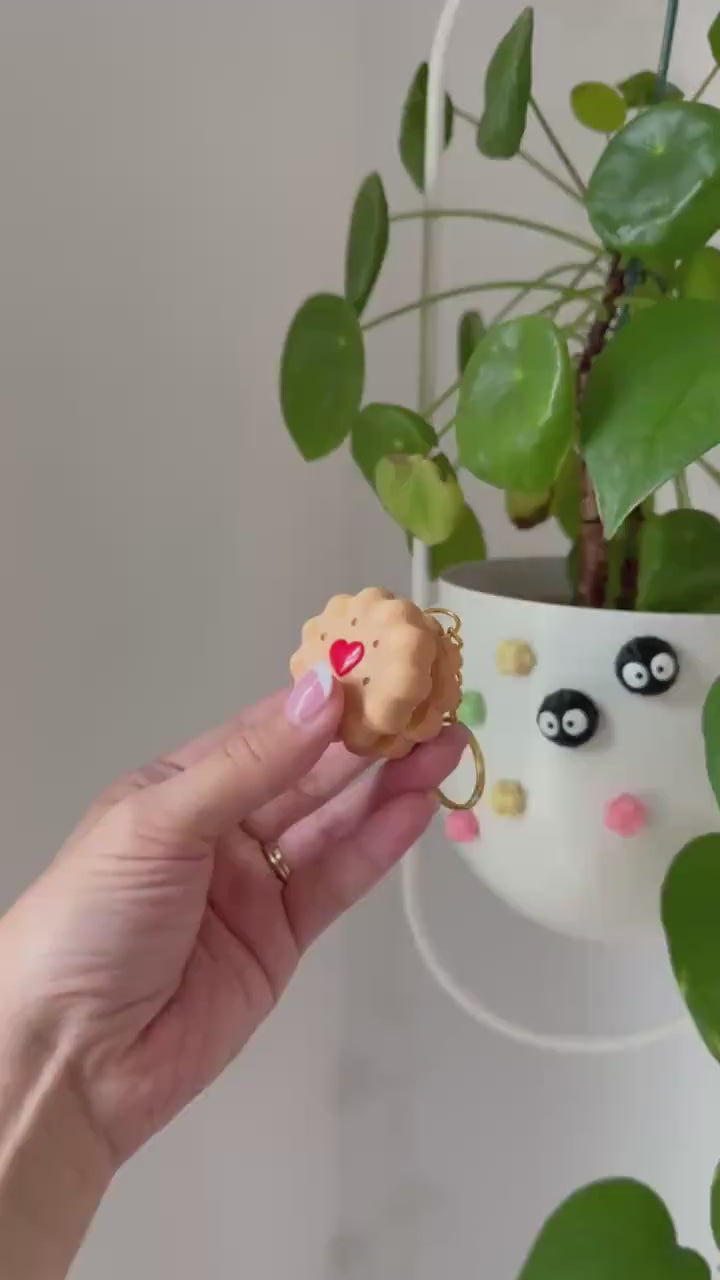 Shortbread Cookie Fidget Clicker, Heart Jam Sandwich Toy, 3D Printed Keychain Accessory